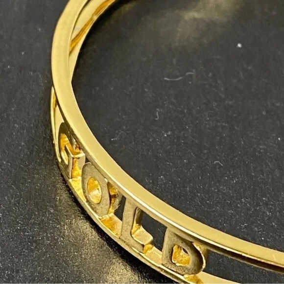 Kate Spade Bracelet As Good As Gold Bangle Size 8 Goldtone - Picture 12 of 15